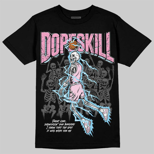 Jordan 1 Low SE Paw Print Pink Foam DopeSkill T-Shirt Thunder Dunk Graphic Streetwear - Black