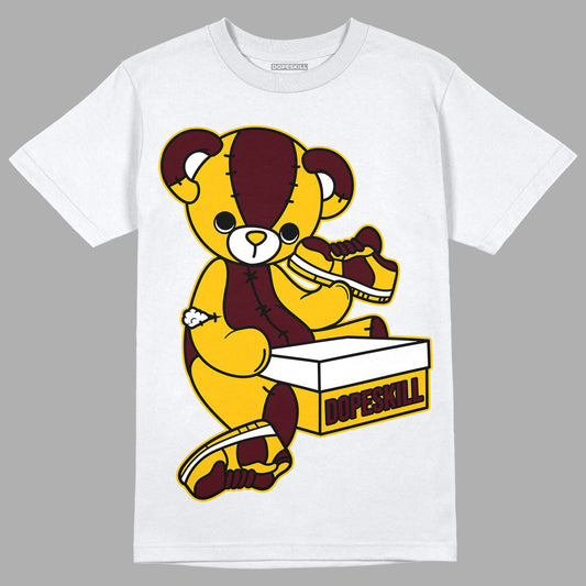 Dunk Yellow Bordeaux DopeSkill T-Shirt Sneakerhead BEAR Graphic Streetwear - White