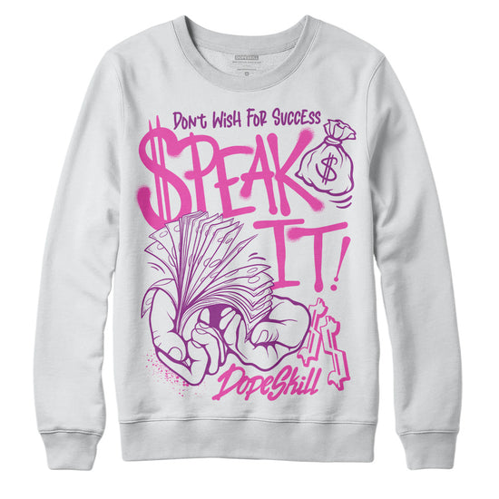 Jordan 4 GS “Hyper Violet” DopeSkill Sweatshirt Speak It Graphic Streetwear - White