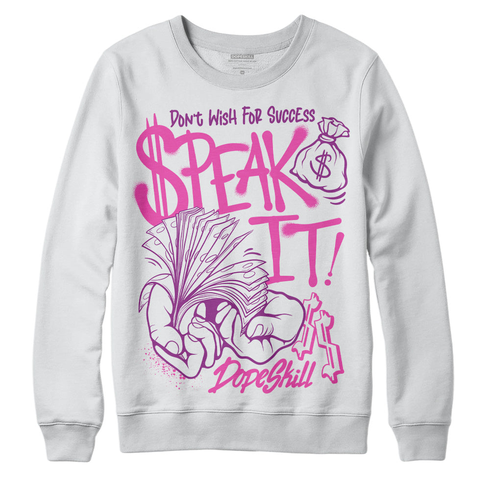 Jordan 4 GS “Hyper Violet” DopeSkill Sweatshirt Speak It Graphic Streetwear - White