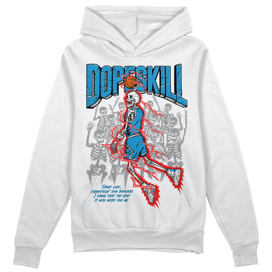 Jordan 4 Retro Military Blue DopeSkill Hoodie Sweatshirt Thunder Dunk Graphic Streetwear - White