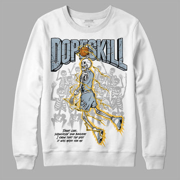 Jordan 13 “Blue Grey” DopeSkill Sweatshirt Thunder Dunk Graphic Streetwear - White 