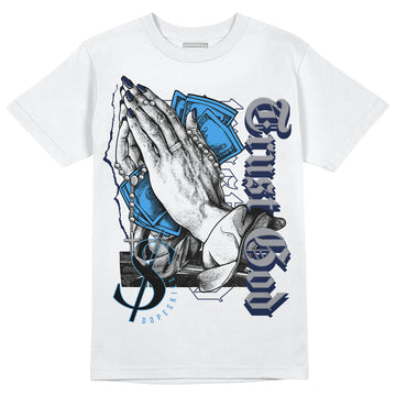 Jordan Spiz’ike Low “White/Obsidian” DopeSkill T-Shirt Trust God Graphic Streetwear - WHite