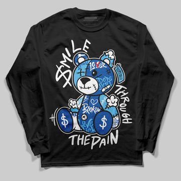 Jordan 12 “Blueberry” DopeSkill Long Sleeve T-Shirt Smile Through The Pain Graphic Streetwear - Black