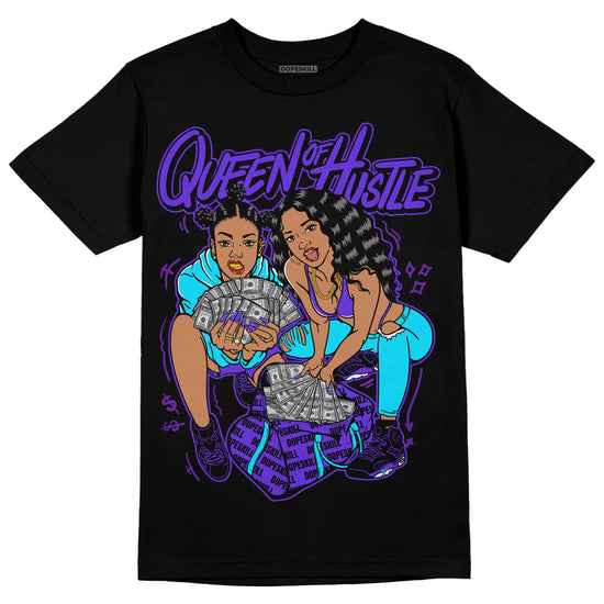 Jordan 6 "Aqua" DopeSkill T-Shirt Queen Of Hustle Graphic Streetwear - Black 