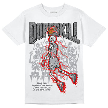 Jordan 4 Retro 'Wet Cement' DopeSkill T-Shirt Thunder Dunk Graphic Streetwear - White 