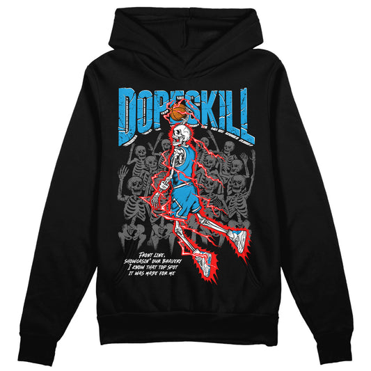 Jordan 4 Retro Military Blue DopeSkill Hoodie Sweatshirt Thunder Dunk Graphic Streetwear - Black