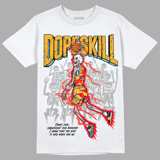 Jordan 1 Mid GS 'Six Championships' DopeSkill T-Shirt Thunder Dunk Graphic Streetwear - White