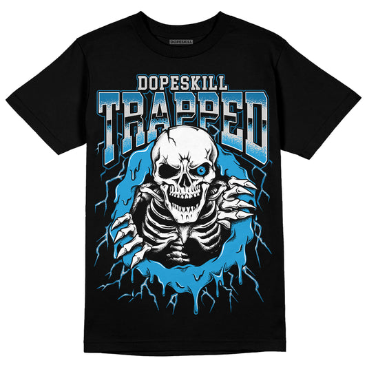 Jordan 4 Retro Military Blue DopeSkill T-Shirt Trapped Halloween Graphic Streetwear - Black