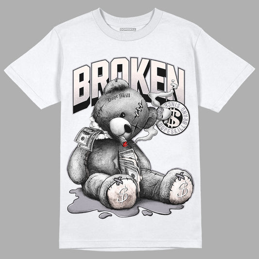 Jordan 2 Cement Grey DopeSkill T-Shirt Sick Bear Graphic Streetwear - White