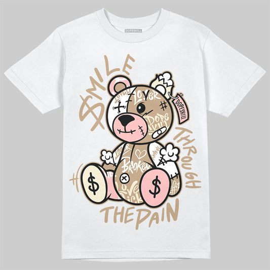 Nike Air Force 1 Low Canvas “Linen” DopeSkill T-Shirt Smile Through The Pain Graphic Streetwear - White