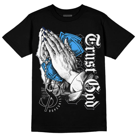 Jordan Spiz’ike Low “White/Obsidian” DopeSkill T-Shirt Trust God Graphic Streetwear - Black