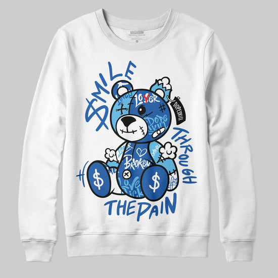 Jordan 12 “Blueberry” DopeSkill Sweatshirt Smile Through The Pain Graphic Streetwear - White