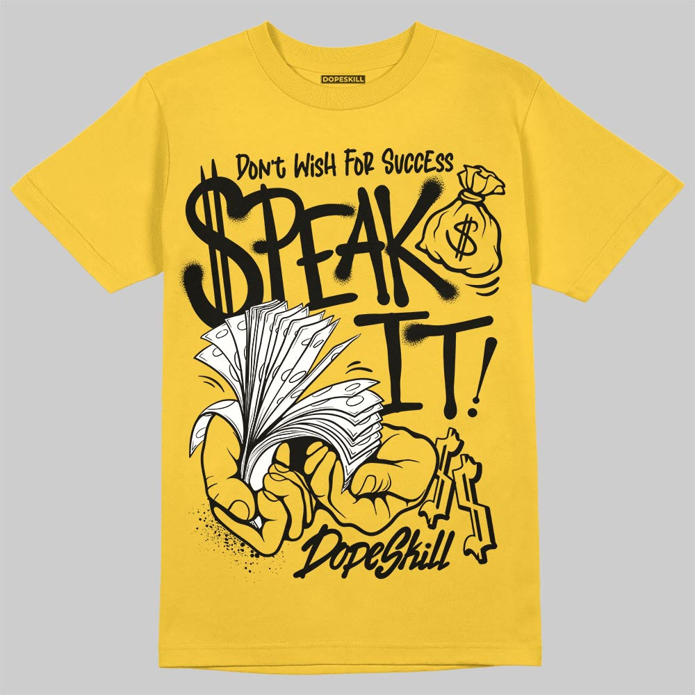 Jordan 5 'Tokyo' DopeSkill T-Shirt Speak It Graphic Streetwear - Gold