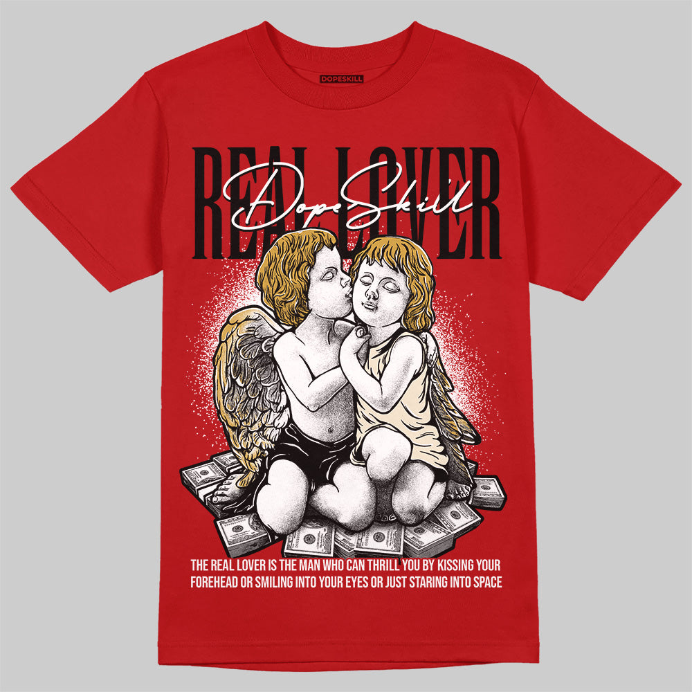 Jordan 1 Retro High OG Black Toe Reimagined DopeSkill T-Shirt Real Lover Graphic Streetwear - Red