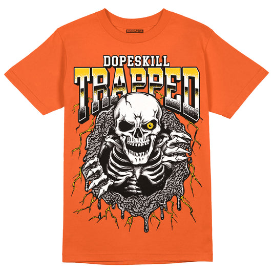 Jordan 3 Georgia Peach DopeSkill Orange T-shirt Trapped Halloween Graphic Streetwear