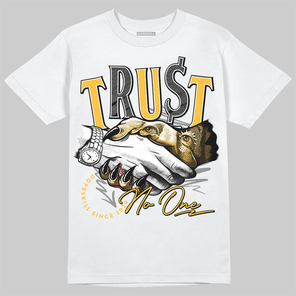 New Balance 9060 Varsity Gold (GS) DopeSkill T-Shirt Trust No One Graphic Streetwear - White