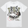 Travis Scott x Jordan 1 Medium Olive DopeSkill T-Shirt Trust No One Graphic Streetwear - White