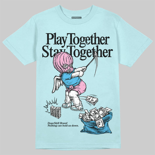 Dunk Low GS “Glacier Blue” DopeSkill Chambray T-shirt Play together, Stay together Graphic Streetwear