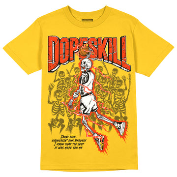 Jordan 4 Retro “Vivid Sulfur” DopeSkill Yellow T-shirt Thunder Dunk Graphic Streetwear 