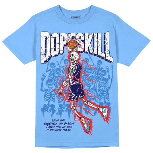 Dunk Low Retro White Polar Blue DopeSkill University Blue T-shirt Thunder Dunk Graphic Streetwear