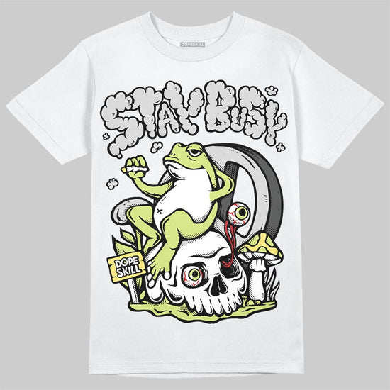 Jordan 4 GS “Light Lemon Twist” DopeSkill T-Shirt Stay Busy Graphic Streetwear - White