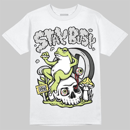 Jordan 4 GS “Light Lemon Twist” DopeSkill T-Shirt Stay Busy Graphic Streetwear - White