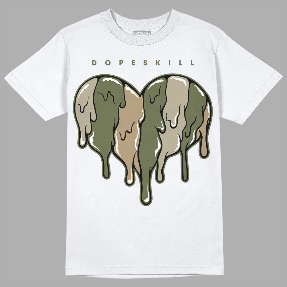 Air Max 90 Ballistic Neutral Olive DopeSkill T-Shirt Slime Drip Heart Graphic Streetwear - White