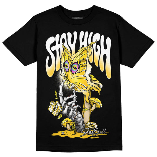 Jordan 4 Retro “Vivid Sulfur” DopeSkill T-Shirt Stay High Graphic Streetwear - Black 