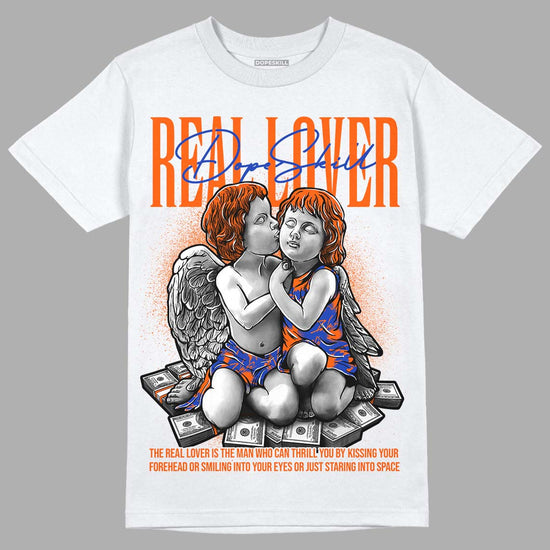 Dunk Low Futura Orange Blaze DopeSkill T-Shirt Real Lover Graphic Streetwear - White