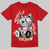 Jordan 5 Retro Fire Red Black Tongue (2025) DopeSkill T-Shirt Smile Through The Pain Graphic Streetwear - Red