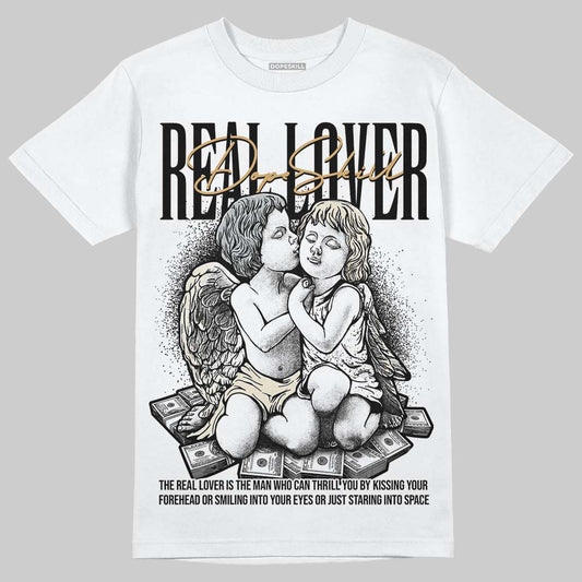 Jordan 5 Retro Reverse Metallic DopeSkill T-Shirt Real Lover Graphic Streetwear - White