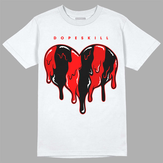 Jordan 1 Retro High OG "Satin Bred" DopeSkill T-Shirt Slime Drip Heart Graphic Streetwear - White