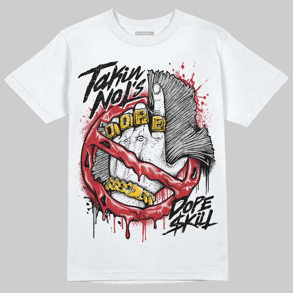 Jordan 5 Retro Fire Red Black Tongue (2025) DopeSkill T-Shirt Takin No L's Graphic Streetwear - White 