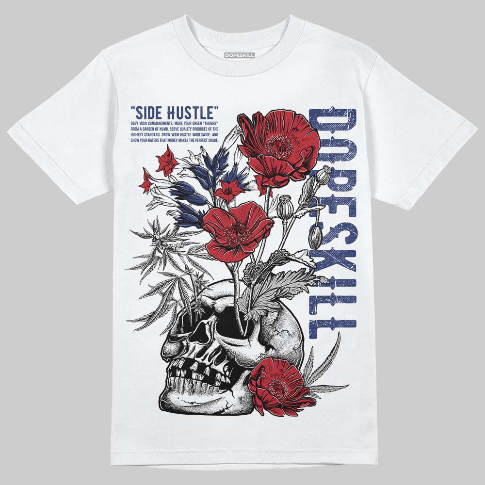 Jordan 1 High OG Rare Air "Deep Royal Blue" DopeSkill T-Shirt Side Hustle Graphic Streetwear - White
