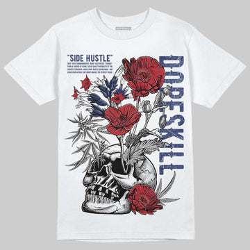 Jordan 1 High OG Rare Air "Deep Royal Blue" DopeSkill T-Shirt Side Hustle Graphic Streetwear - White