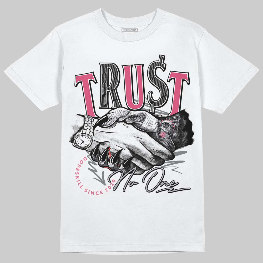 ASICS Gel Kayano 14 Pink Glo DopeSkill T-Shirt Trust No One Graphic Streetwear - White 