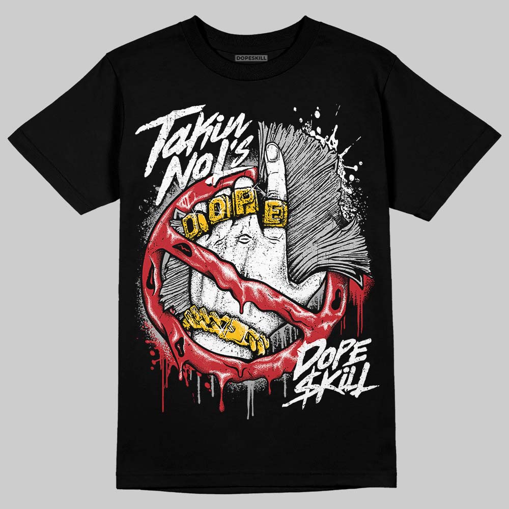 Jordan 5 Retro Fire Red Black Tongue (2025) DopeSkill T-Shirt Takin No L's Graphic Streetwear - Black