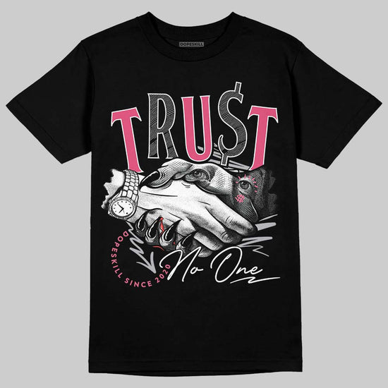 ASICS Gel Kayano 14 Pink Glo DopeSkill T-Shirt Trust No One Graphic Streetwear - Black