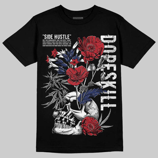 Jordan 1 High OG Rare Air "Deep Royal Blue" DopeSkill T-Shirt Side Hustle Graphic Streetwear - Black