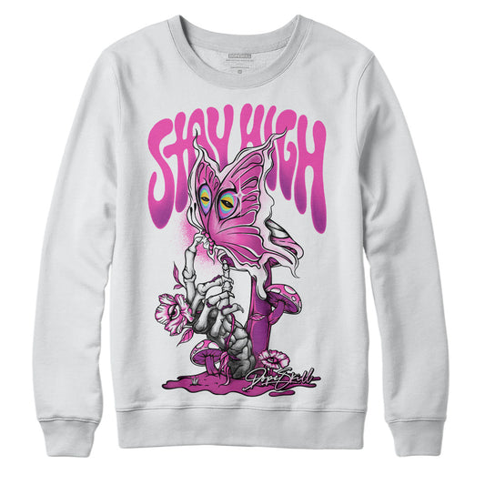 Jordan 4 GS “Hyper Violet” DopeSkill Sweatshirt Stay High Graphic Streetwear - White