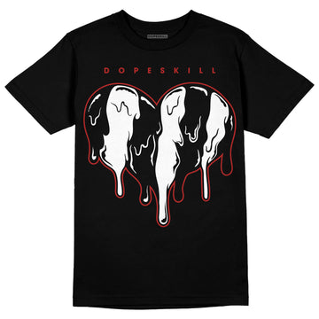 Jordan 14 "Black/White" DopeSkill T-Shirt Slime Drip Heart Graphic Streetwear - Black