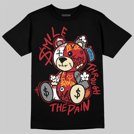 Union LA x Air Jordan 1 High OG “Chicago/Shadow” DopeSkill T-Shirt Smile Through The Pain Graphic Streetwear - Black