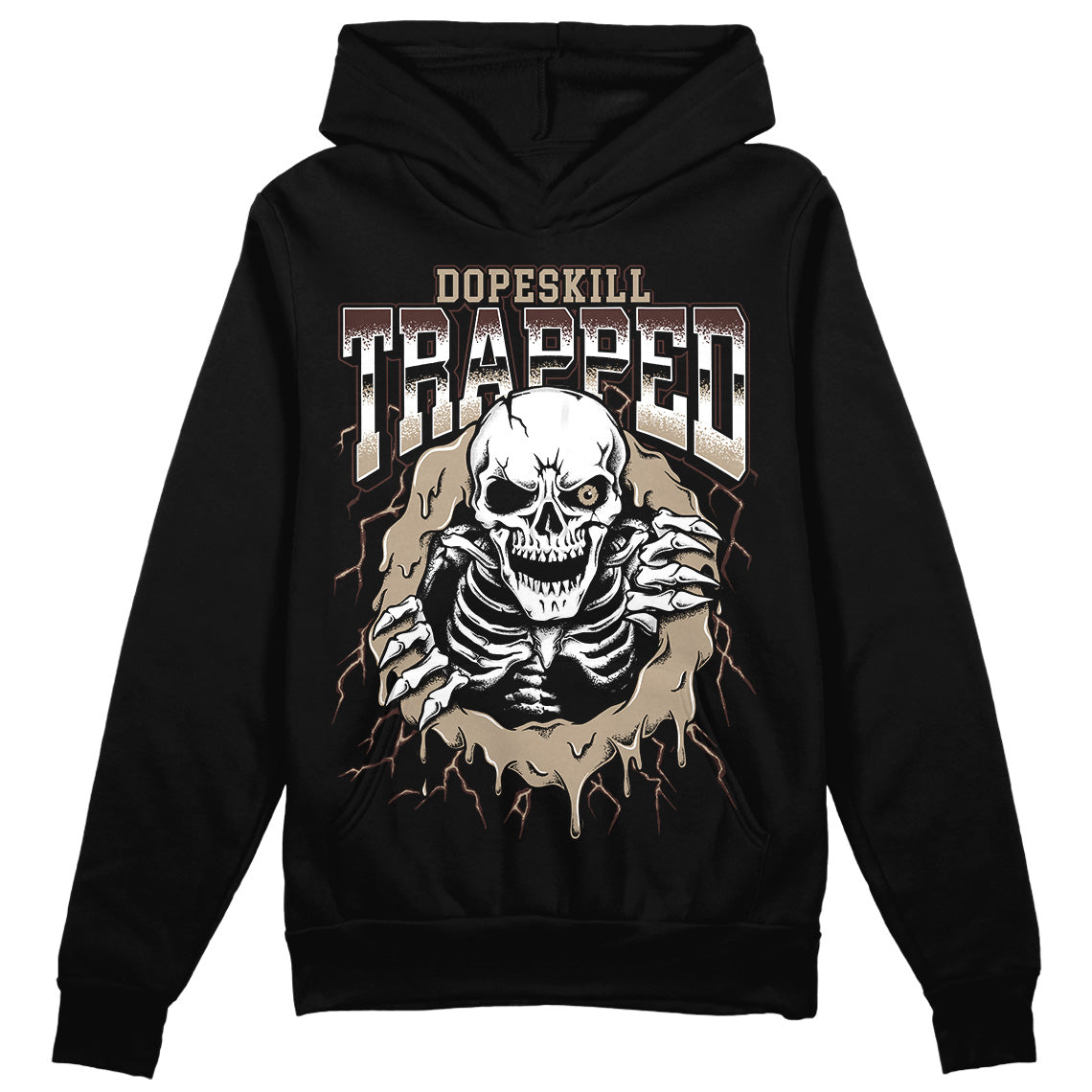 Jordan 1 High OG “Latte” DopeSkill Hoodie Sweatshirt Trapped Halloween Graphic Streetwear - Black