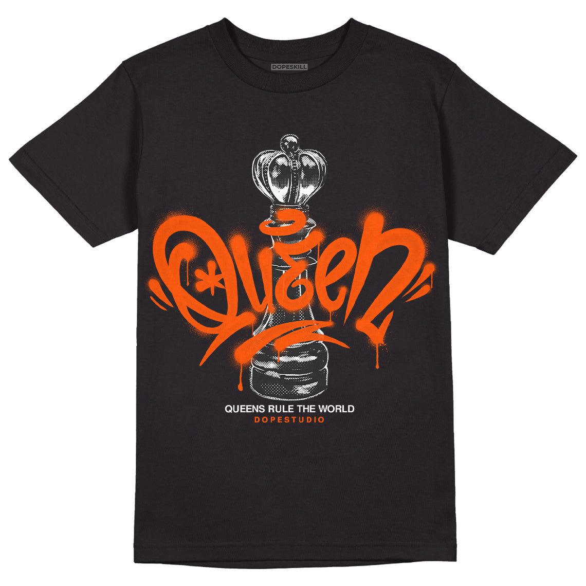 MSCHF Super Normal 2 Orange Milk DopeSkill T-Shirt Queen Chess Graphic Streetwear - Black