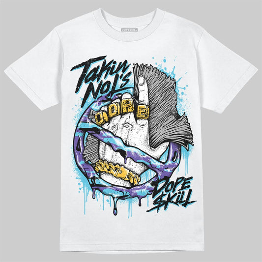 Jordan 8 Retro 'Aqua' 2025 DopeSkill T-Shirt Takin No L's Graphic Streetwear - White