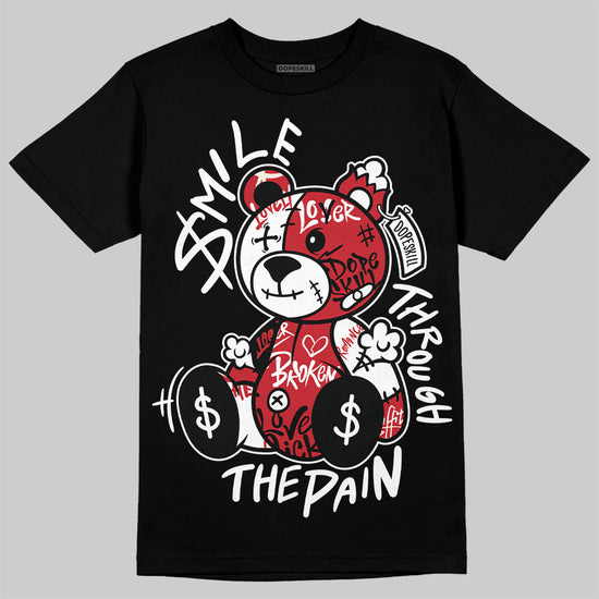 Jordan 11 Retro Low Bred (2025) DopeSkill T-Shirt Smile Through The Pain Graphic Streetwear - Black
