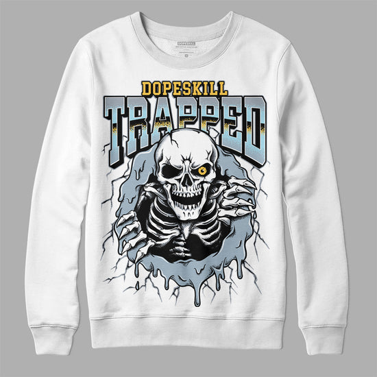 Jordan 13 “Blue Grey” DopeSkill Sweatshirt Trapped Halloween Graphic Streetwear - White 