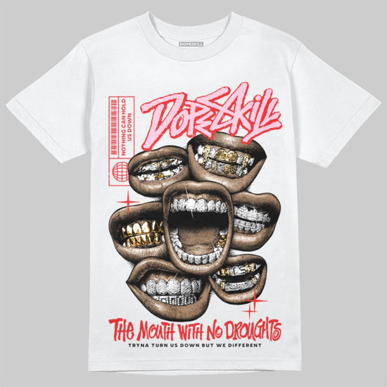 Awake NY x Air Jordan 5 Arctic Pink DopeSkill T-ShirtThe Mouth With No Droughts Graphic Streetwear - White
