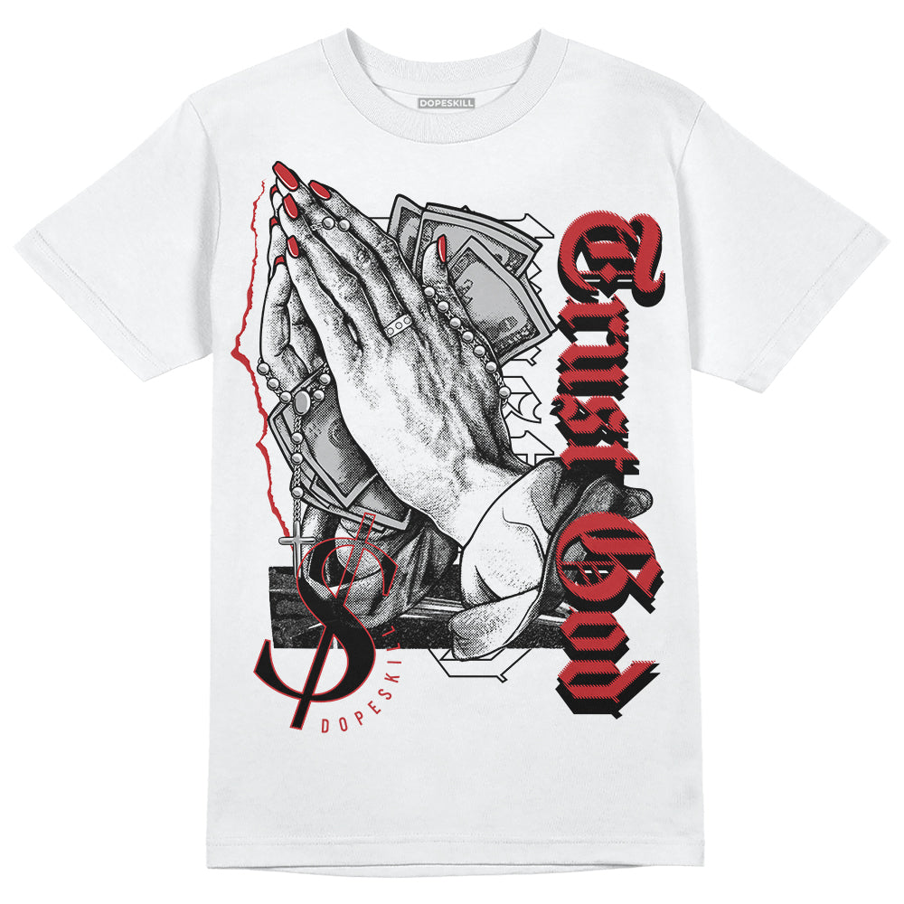 Jordan 12 “Red Taxi” DopeSkill T-Shirt Trust God Graphic Streetwear - White